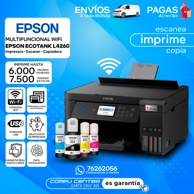 EPSON L4260 / MULTIFUNCIONAL WIFI / IMPRESORA / ESCANER / COPIADORA / AUTO DUPLEX