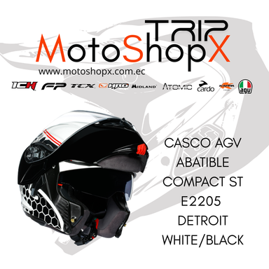 CASCO AGV ABATIBLE COMPACT ST E2205 DETROIT WHITE/BLACK