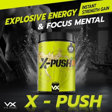 Vitaxtrong X-Push Pre-Workout (330G) | Boost Energy, Fat Burn, Power, Focus [VX]
