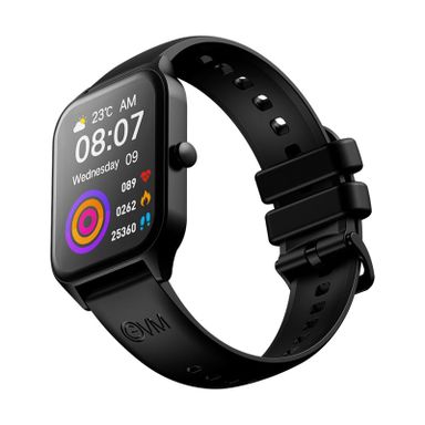 EVM EnWrist SmartWatch -1.96" Big Screen - Bluetooth Calling -Voice Assistant & Message Notifications - 130+ Sports Mode - IP67 Rating - Android & iOS - 1 Year Warranty - Black