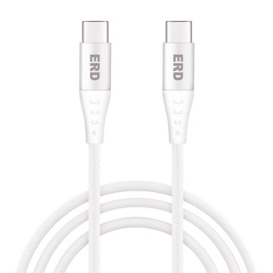 ERD UC-115 USB Type-C to C Braided Data Cable (60w, White)