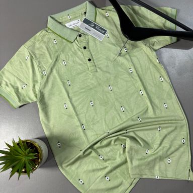 FOUR SQUARES PATTERNED POLO SHIRT-  GREEN