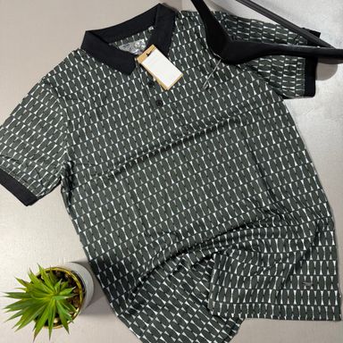 BAEFICKER PATTERNED POLO SHIRT - ARMY GREEN