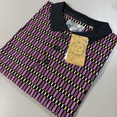 BAEFICKER PATTERNED POLO SHIRT - PURPLE
