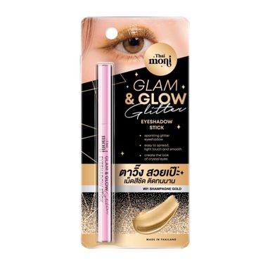 Thai moni Glam & Glow Glitter Eyeshadow Stick #01 Shampagne Gold