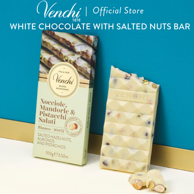 WHITE HAZELNUT WITH PISTACHIO ALMONDS HAZELNUTS BAR 100G