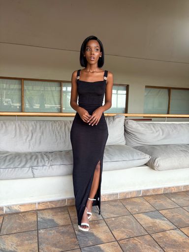 Terracotta slit bodycon