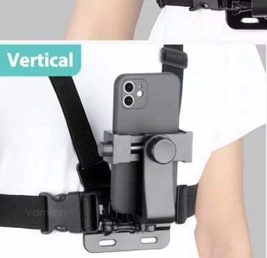 Vamson for Gopro and Phone mount Chest Strap Body Harness Universal Phone Clip