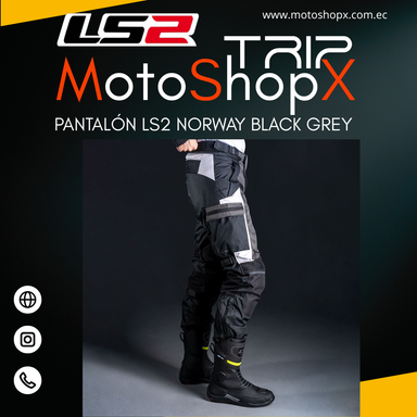PANTALÓN LS2 NORWAY BLACK GREY