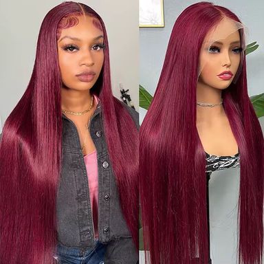 XuChang Factory Human Hair Wigs Wholesale Body Wave 99J Color 13X4 Lace Front Wig With Baby Hair