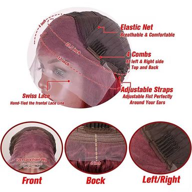 XuChang Factory Human Hair Wigs Wholesale Body Wave 99J Color 13X4 Lace Front Wig With Baby Hair