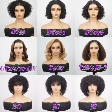 Natural Black Short Curly Indian Hair Wigs, Ready to Go Loose Wave Glueless Minimalist 4x4 Lace Short Bob Wig for Women