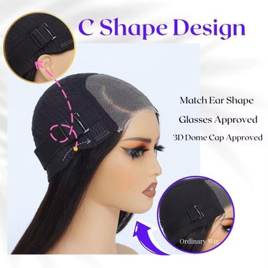 Natural Black Short Curly Indian Hair Wigs, Ready to Go Loose Wave Glueless Minimalist 4x4 Lace Short Bob Wig for Women