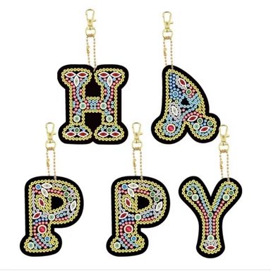 (Set of 5) Diamond Painting Keychains Kit