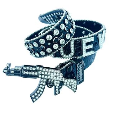 Customized New Style Western Crystal Belt with PU Leather and Rhinestone Alloy Buckle for Daily Use