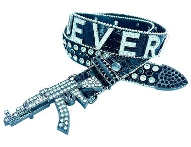 Customized New Style Western Crystal Belt with PU Leather and Rhinestone Alloy Buckle for Daily Use