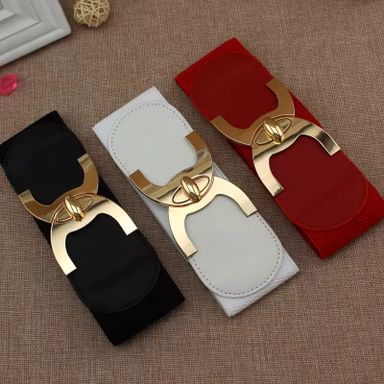 Famous Designer Corset Belt for Outfits Fashion Elastic Dress Belt Black Big Plus Size 75cm Length Women Elastic Belts