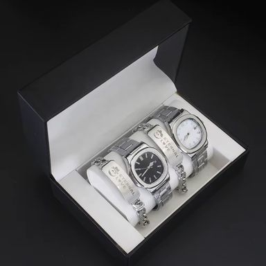 Luxury Couple's Quartz Watches Set Man Watch and Women's Wrist Watch Bracelet Gifts for Women