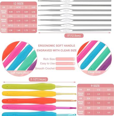 Charmkey Beginner Crochet Set Includes Yarn Crochet Hooks and Knitting Accessories
