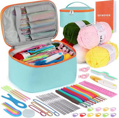 Charmkey Beginner Crochet Set Includes Yarn Crochet Hooks and Knitting Accessories