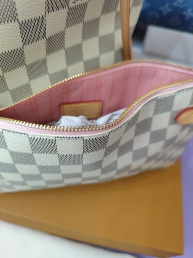 Bolsos LV, neverfull cuadritos blanco, alta calidad