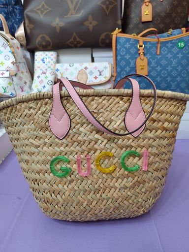 Bolsos GG, mimbre asas  rosas