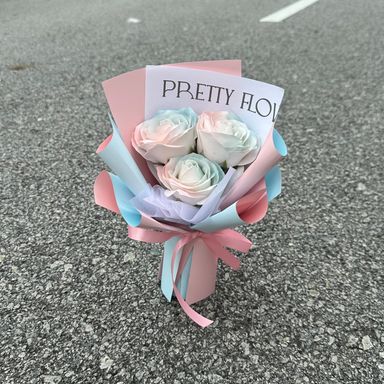 3 stalk Soap Rose Bouquet 