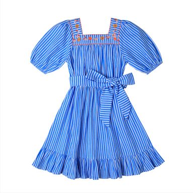 *Pre-order* Solange Embroidered Dress (Stripes)