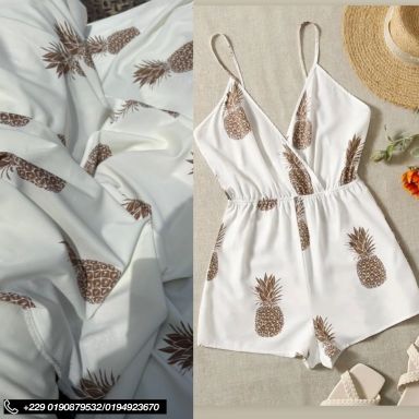 Tissu crêpe vintage ananas 🍍 