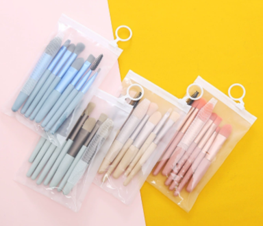 Mini Make Up Brushes (8 pcs Set) - Blue (Pack of 12 sets)