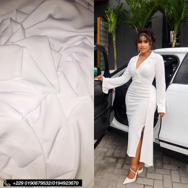 Tissu crepe uni jokoso couleur blanc 