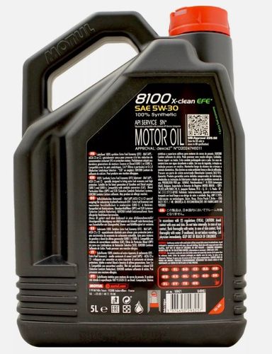 Motul 8100 X-Clean 5W30 EFE ACEA C2/C3 Fully Synthetic Motor Oil  5L