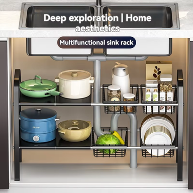 EXPANDABLE UNDER SINK ORGANIZER RACK (RAK ORGANISER BAWAH SINKI)
