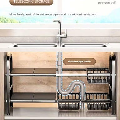 EXPANDABLE UNDER SINK ORGANIZER RACK (RAK ORGANISER BAWAH SINKI)