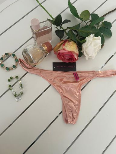  Satin Thong With Keyhole