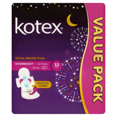 KOTEX OVERNIGHT WING 32CM 24 PADS
