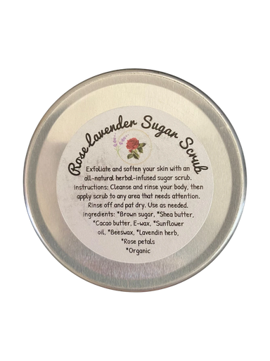 Rose Lavender Sugar Scrub 113g / Exfoliante de Azúcar Rosa‑Lavanda 113g