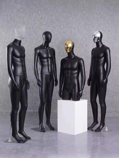 Boutique Metal Hollow Mannequin Gold Head Men Manikin Dummies Whole Body Manikin Dummies Black Men Mannequin Full Body
