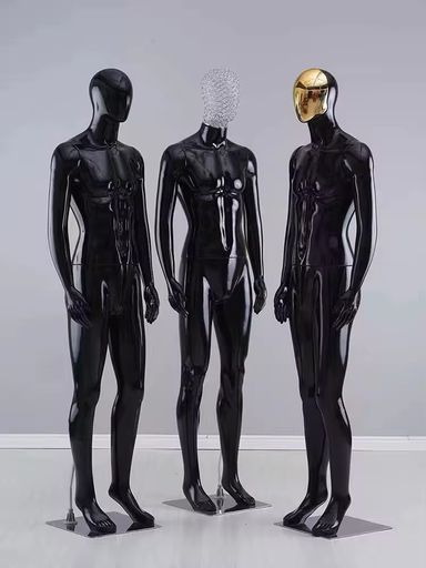 Boutique Metal Hollow Mannequin Gold Head Men Manikin Dummies Whole Body Manikin Dummies Black Men Mannequin Full Body