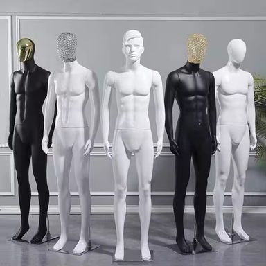 Boutique Metal Hollow Mannequin Gold Head Men Manikin Dummies Whole Body Manikin Dummies Black Men Mannequin Full Body