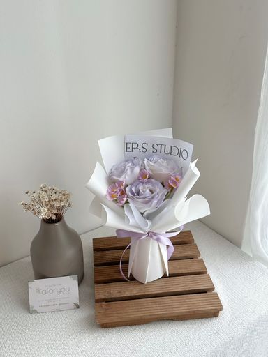 3 Stalk Soap Rose Daisy Bouquet 