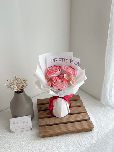3 Stalk Soap Rose Daisy Bouquet 
