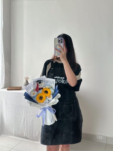 Graduation Bear Mixed Soap Flower Bouquet