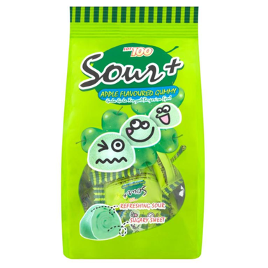 LOT 100 SOUR PLUS APPLE GUMMY 100G