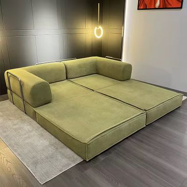 Folding Sofa Bed Simple Straight With Stainless Steel Compressed Sofa Set Couch Living Room Sofas