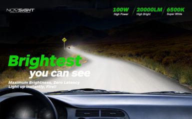 Novsight A500 N76 Plus Series H4/HB2/9003 100W 20000LM 6500K Car Headlight LED Kit (10007271)