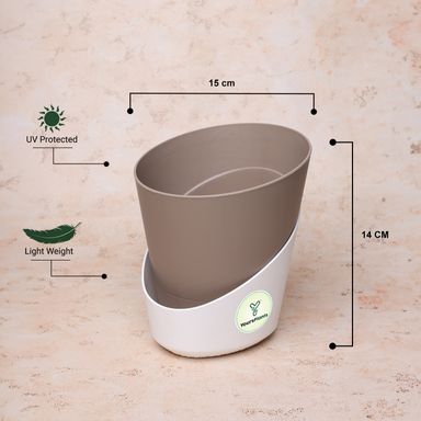 Mocca Atlantis Self Water Pots | Pack of 2 |