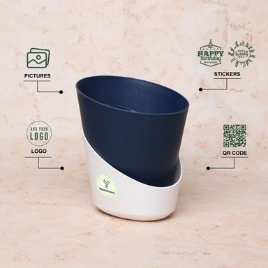 Navy Blue Atlantis Self Water Pots | Pack of 2