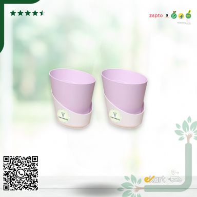 Pastel Pink Atlantis Self Water Pots | Pack of 2