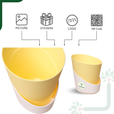 Pastel Yellow Atlantis Self Water Pots | Pack of 2